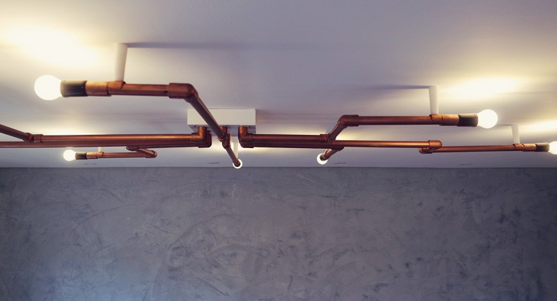 tubos de metal na decoracao 4 - tubos de metal em luminarias